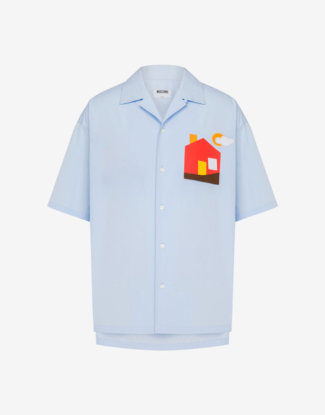 Camisa de popelina de algodón Archive Celeste Moschino 0