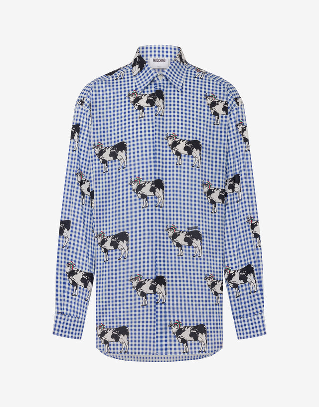 Cotton poplin shirt Archive Azure Moschino 0