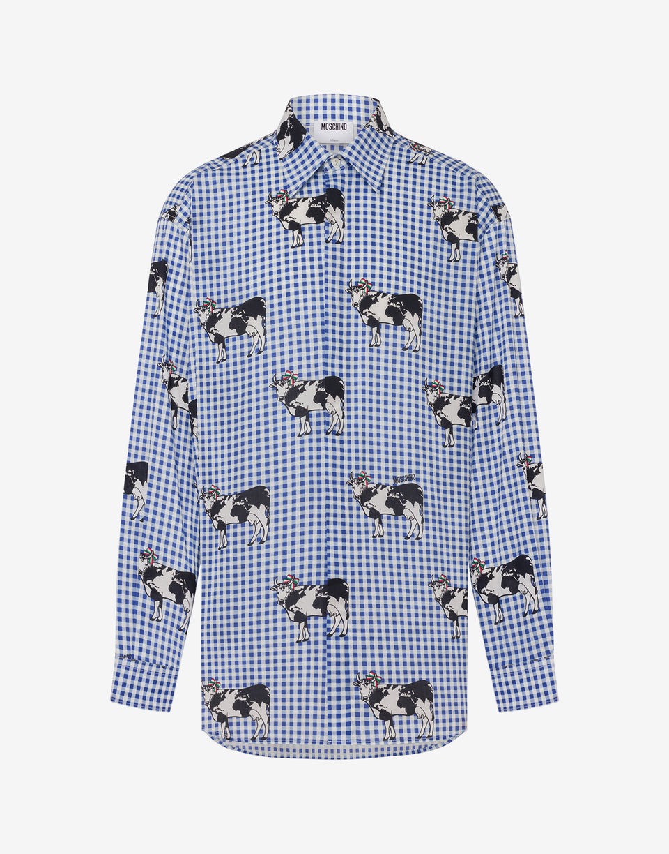 Cotton poplin shirt Archive Azure Moschino 0