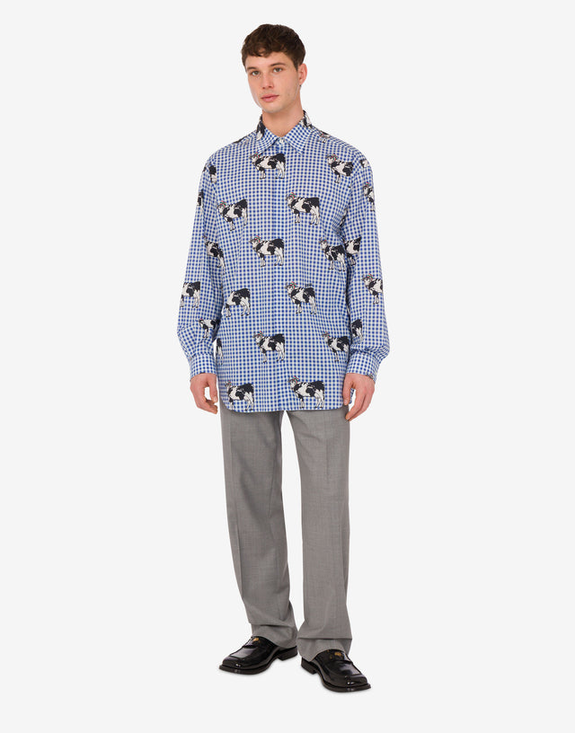 Cotton poplin shirt Archive Azure Moschino 1