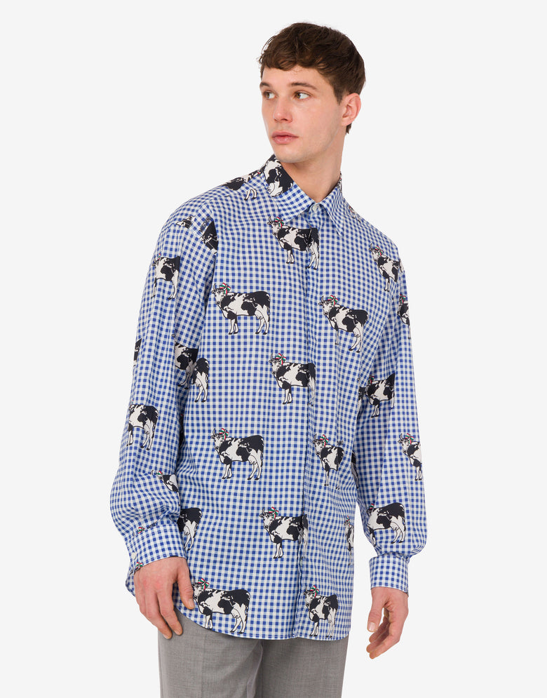 Cotton poplin shirt Archive Azure Moschino 2
