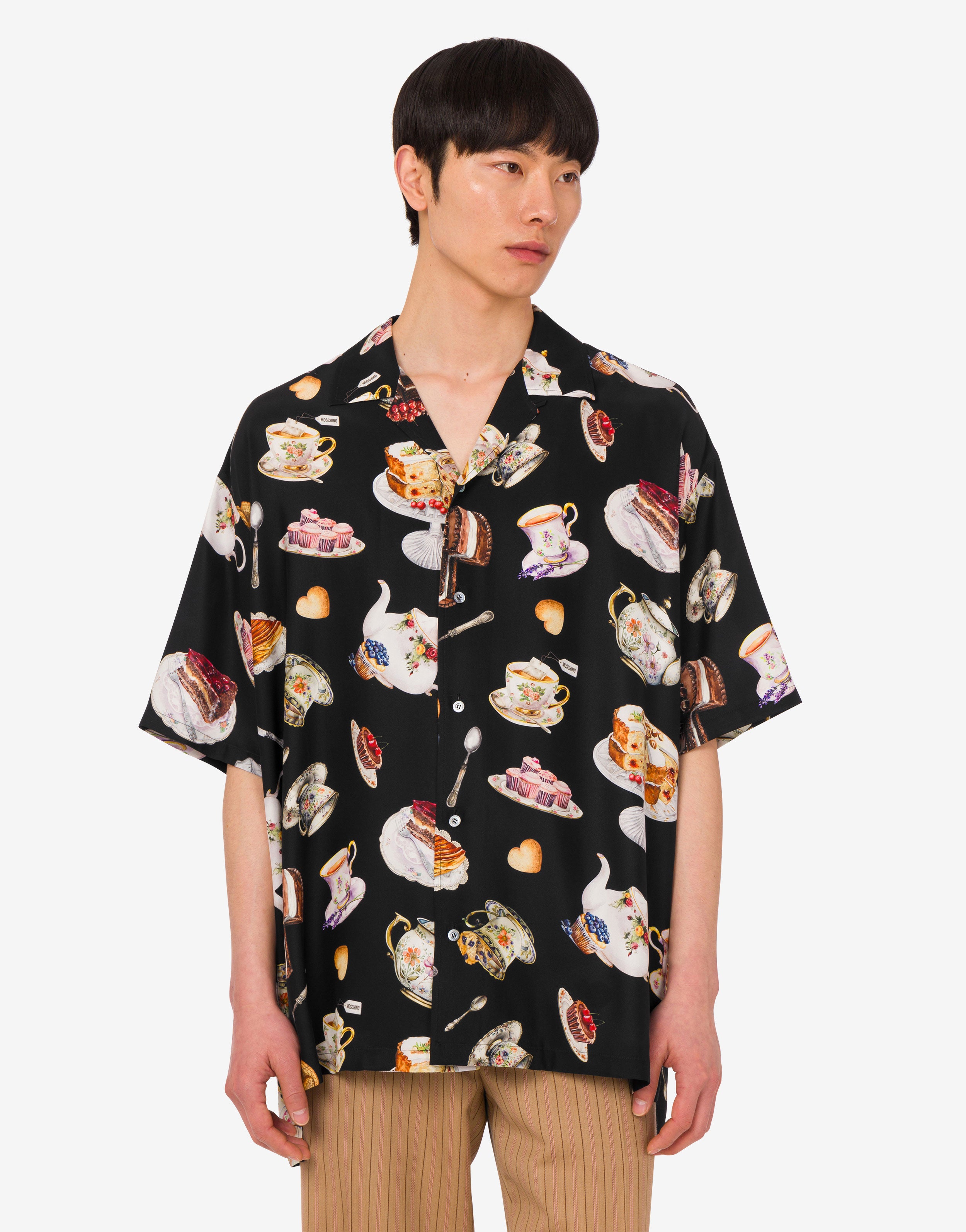 Printed silk satin shirt | Moschino