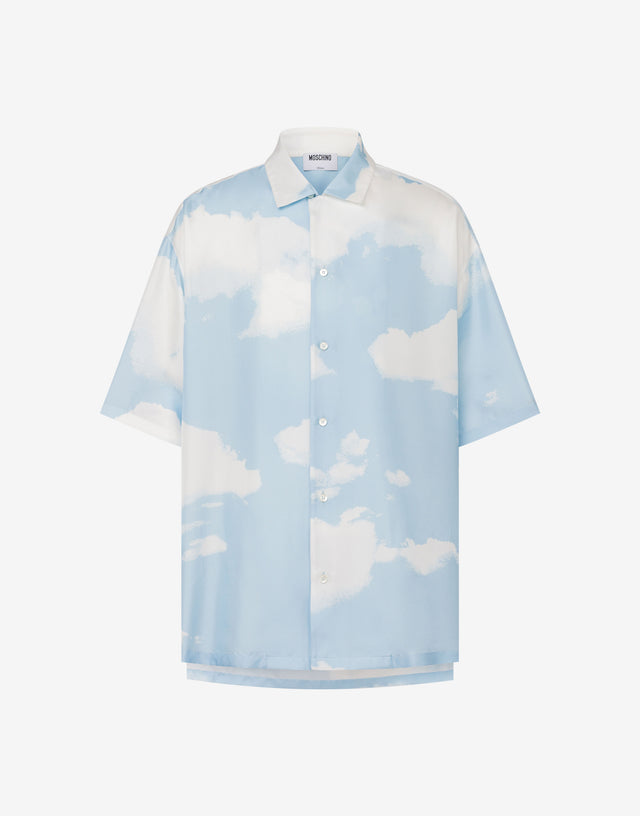 Camisa de sarga de seda Archive Clouds Celeste Moschino 0
