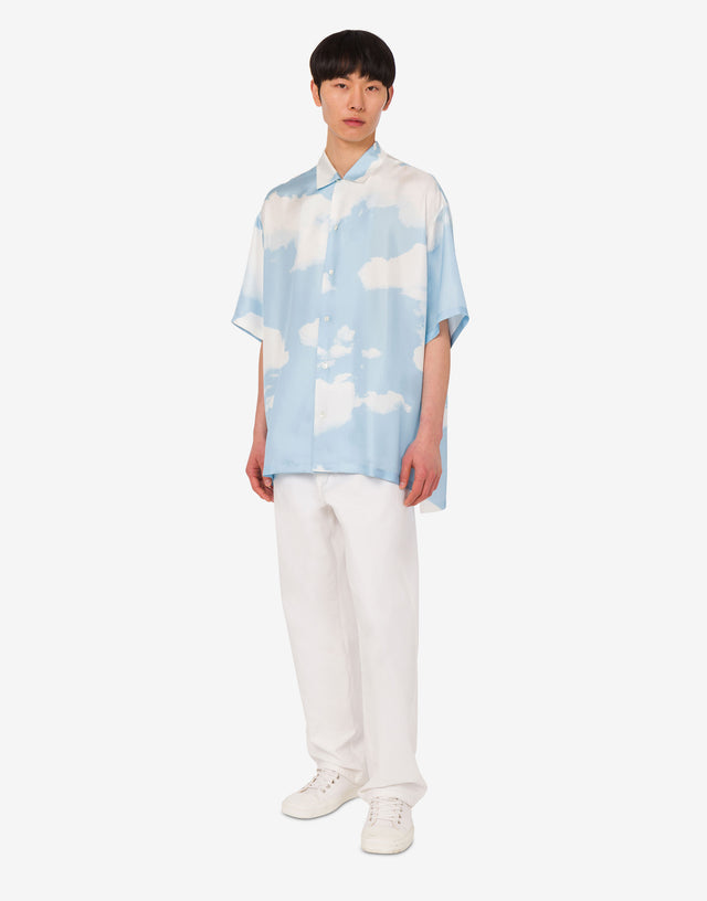 Camisa de sarga de seda Archive Clouds Celeste Moschino 1