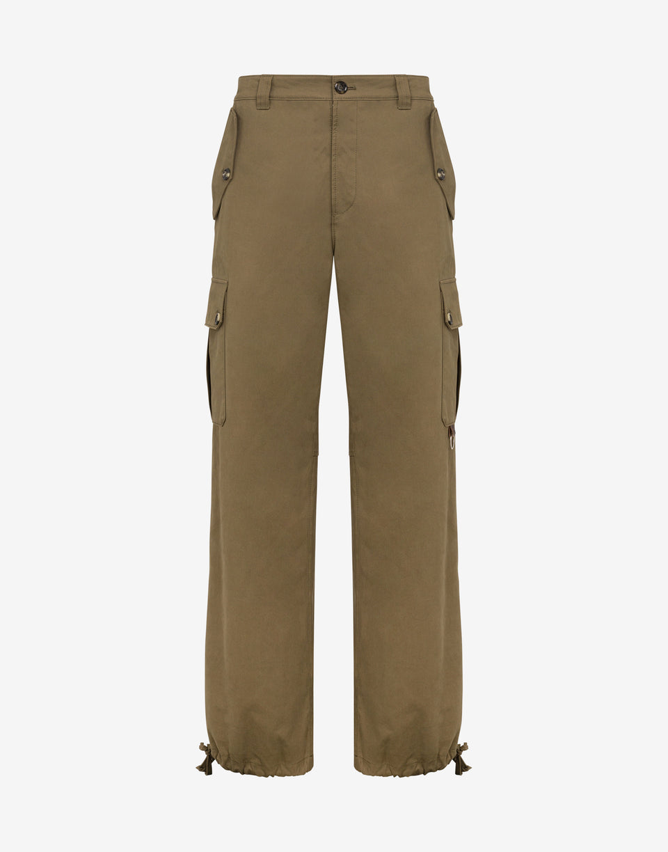 Pantalón diagonal de algodón Tobacco Moschino 0