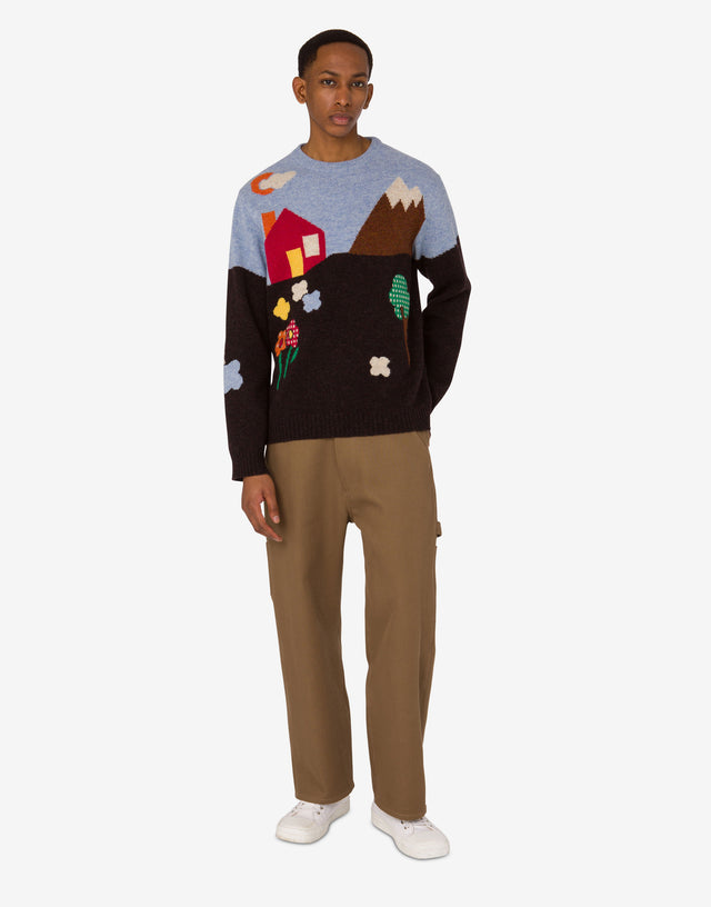 双层全棉经编长裤 棕色 Moschino 1
