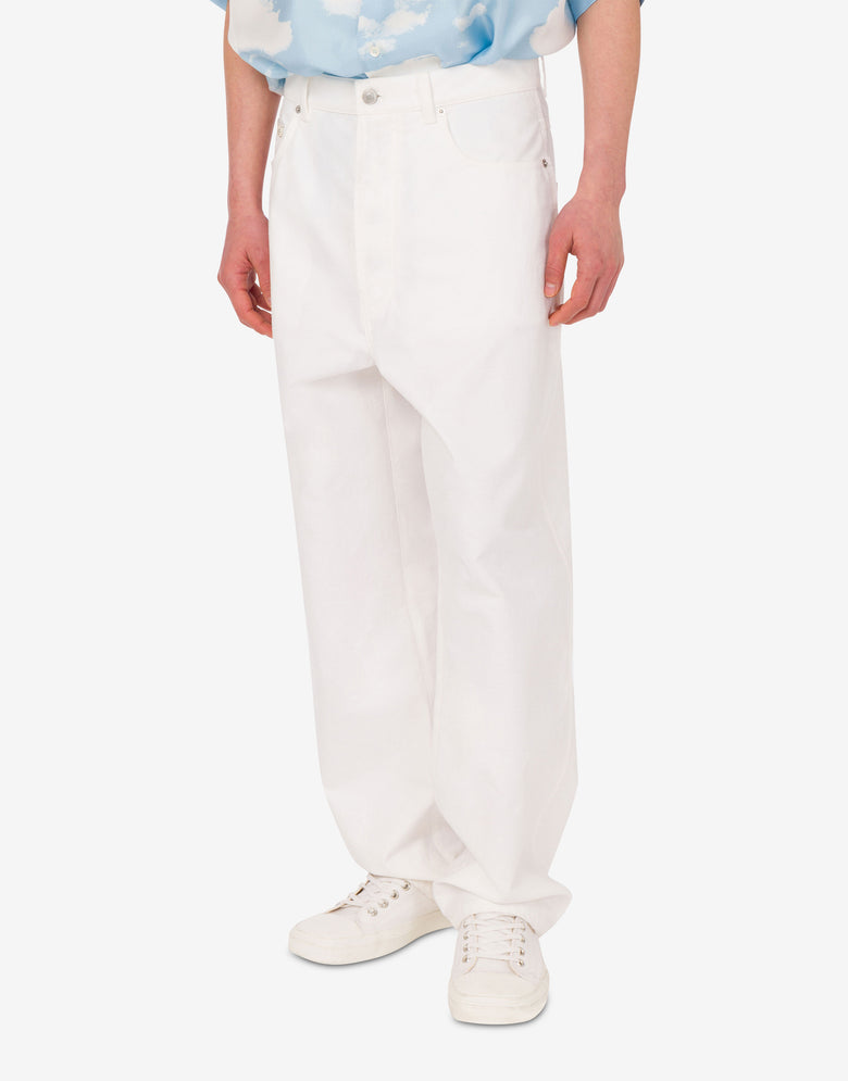 Cotton shantung pants White Moschino 2