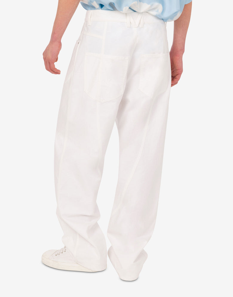 Cotton shantung pants White Moschino 3