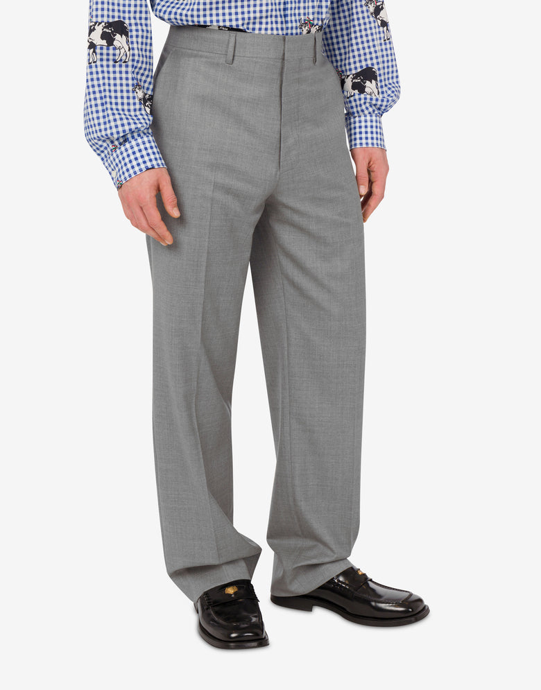 Wool canvas pants Grey Moschino 1