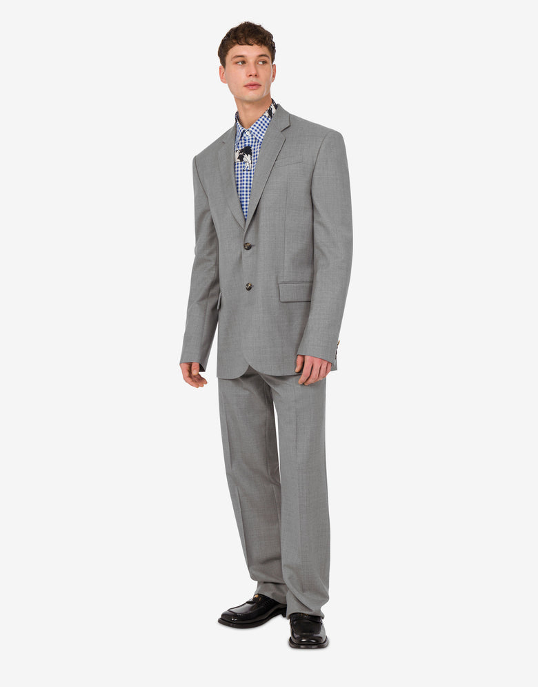 Wool canvas pants Grey Moschino 4