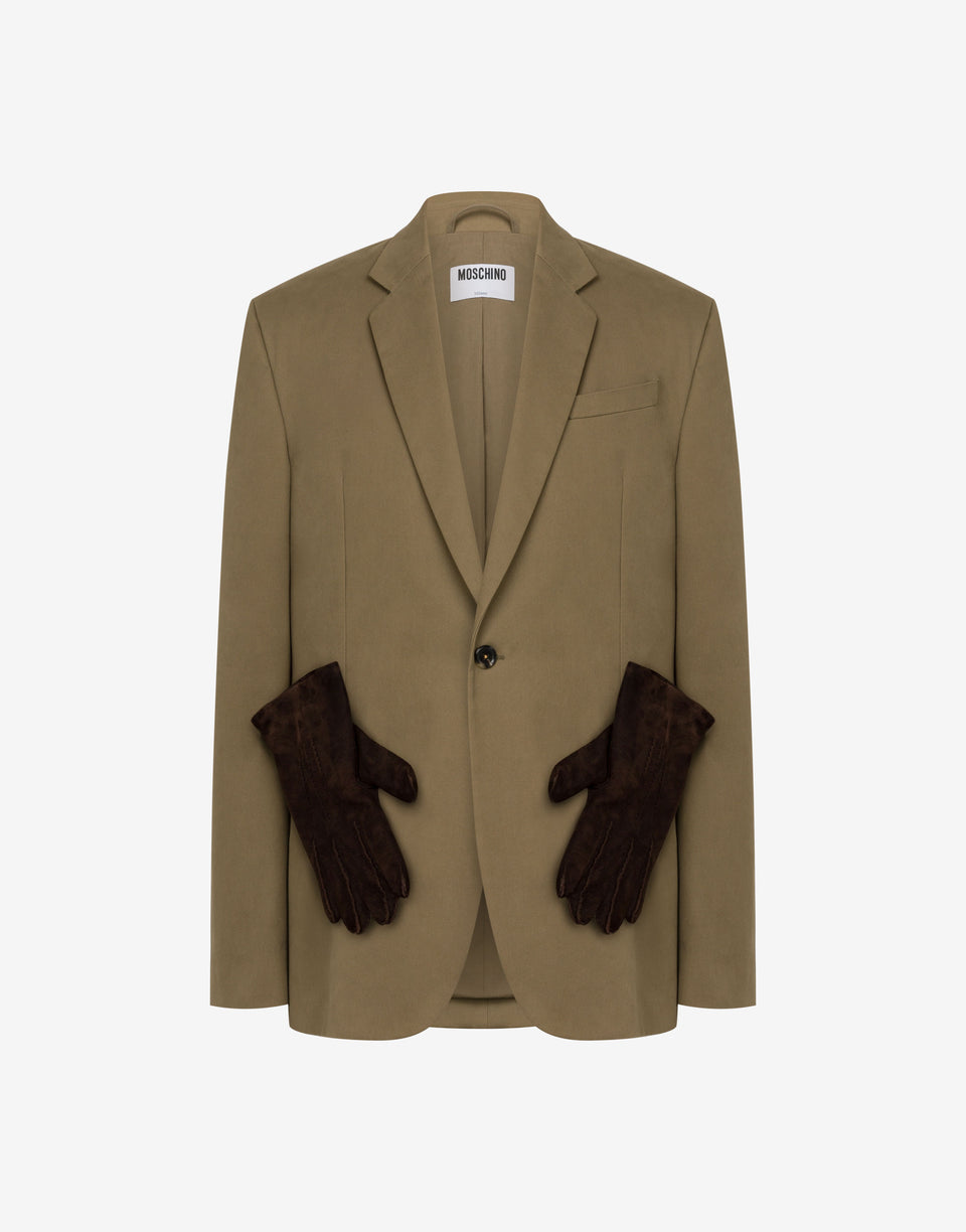 Chaqueta diagonal de algodón Tobacco Moschino 0