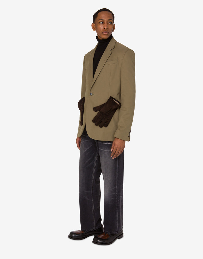 Chaqueta diagonal de algodón Tobacco Moschino 1