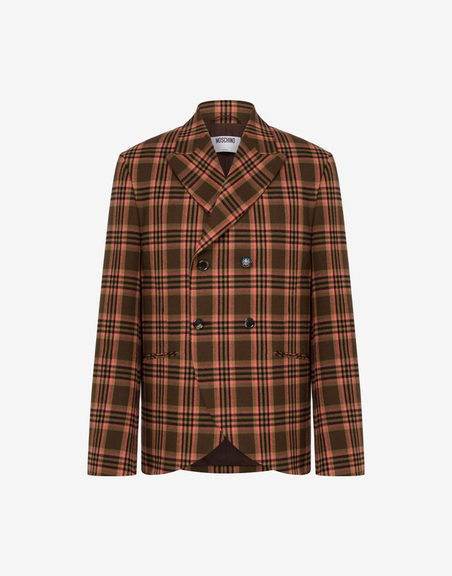 Cotton flannel jacket Brown Moschino 0