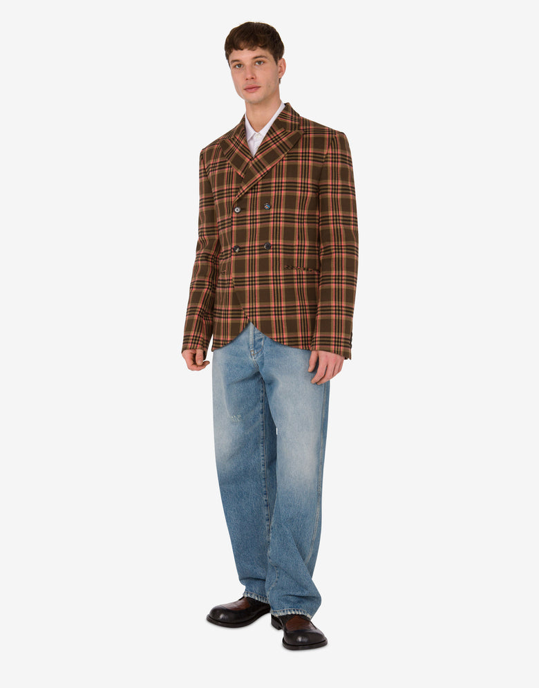 Chaqueta de franela de algodón Marrón Moschino 1