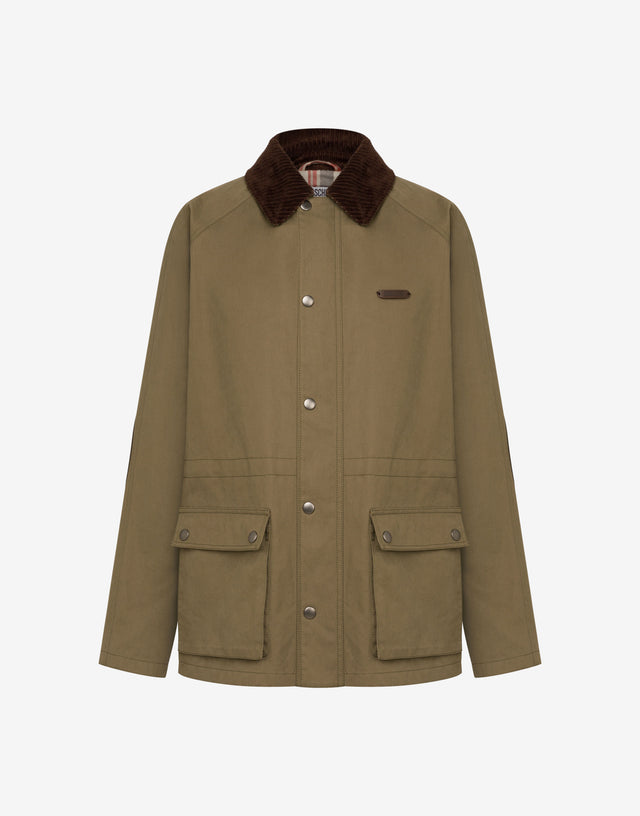 Chaqueta diagonal de algodón Tobacco Moschino 0