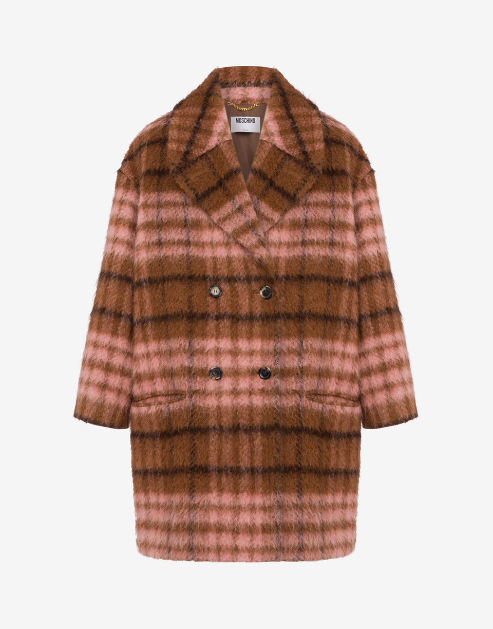 Abrigo oversize de tejido suave Brown Orange Moschino 0