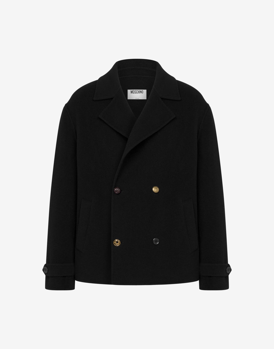 羊毛布外套Laurel Crown 黑色 Moschino 0