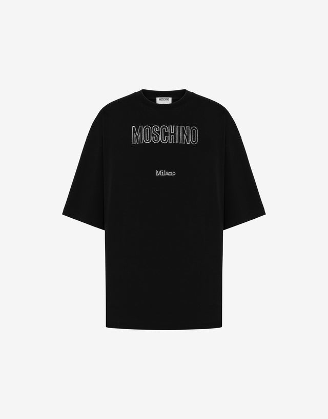 Organic jersey T-shirt decorated Black Moschino 0