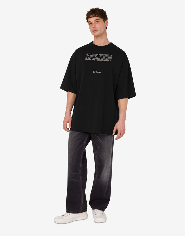 Organic jersey T-shirt decorated Black Moschino 1