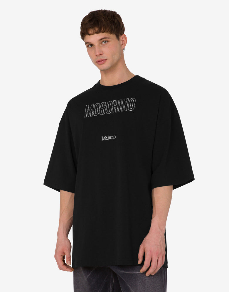 Organic jersey T-shirt decorated Black Moschino 2