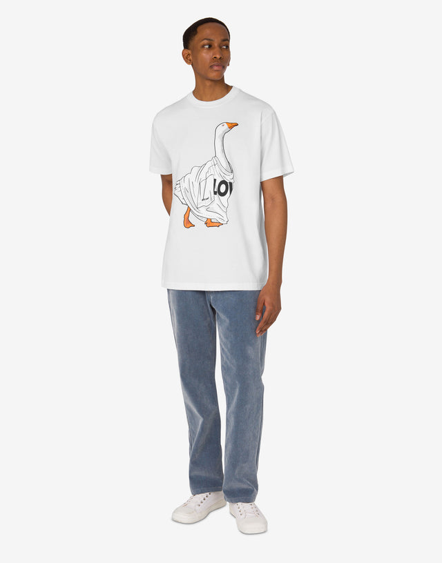 Organic cotton jersey T-shirt Goose White Moschino 1