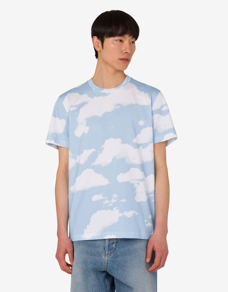 Camiseta de punto de algodón orgánico Archive Clouds Celeste Moschino 2