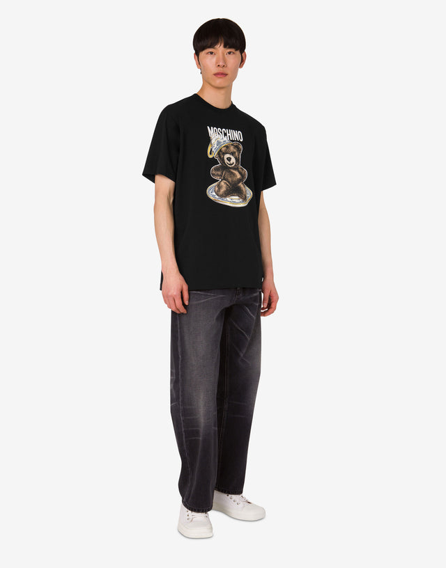 Organic cotton jersey T-shirt Moschino Teddy Bear Black Moschino 1