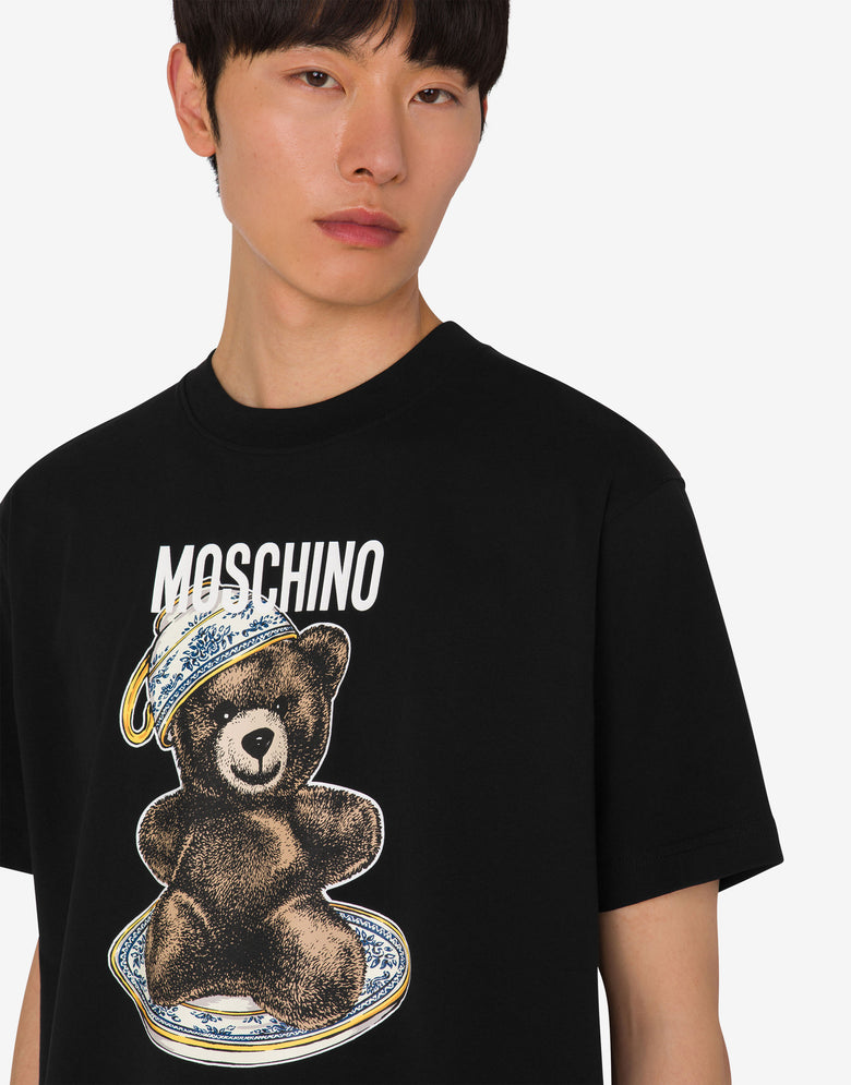 Organic cotton jersey T-shirt Moschino Teddy Bear Black Moschino 4