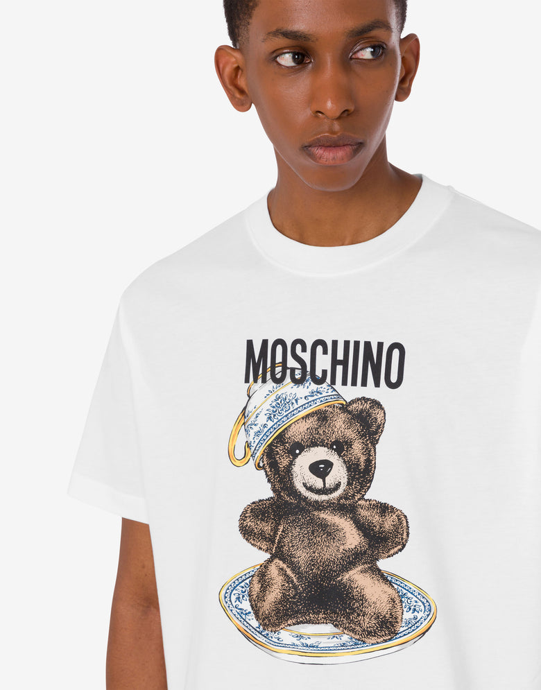 Camiseta de punto de algodón orgánico Moschino Teddy Bear Blanco Moschino 4