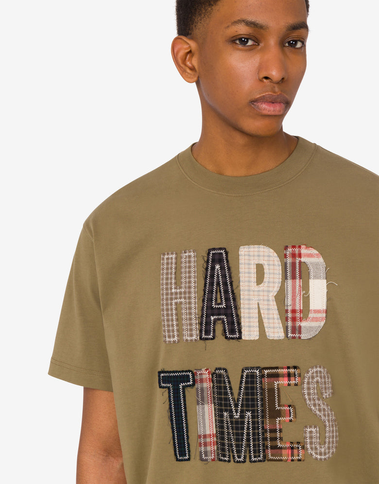 Embroidered organic cotton jersey T-shirt Tobacco Moschino 4
