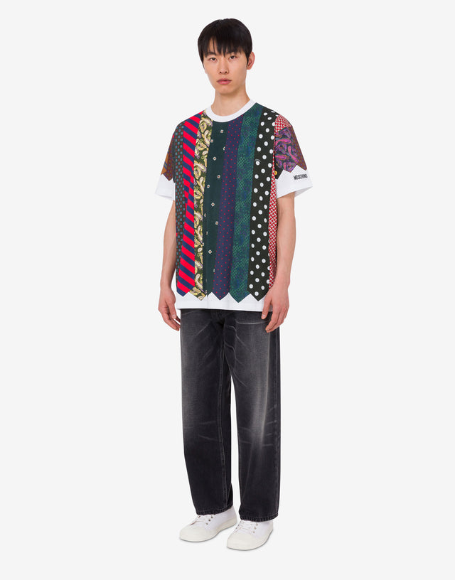 Camiseta de punto de algodón orgánico Archivo Multicolor Moschino 1