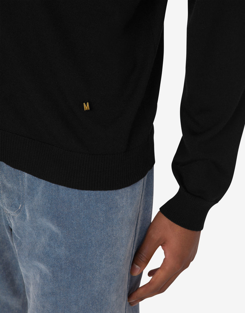 Jersey de cuello alto en mezcla de lana Golden M Negro Moschino 4