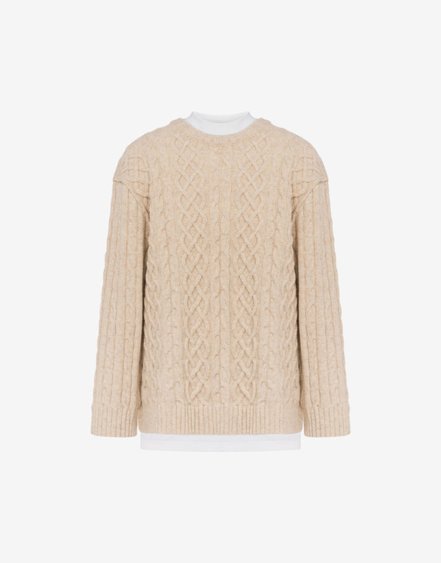 Shetland wool pullover Avorio Moschino 0