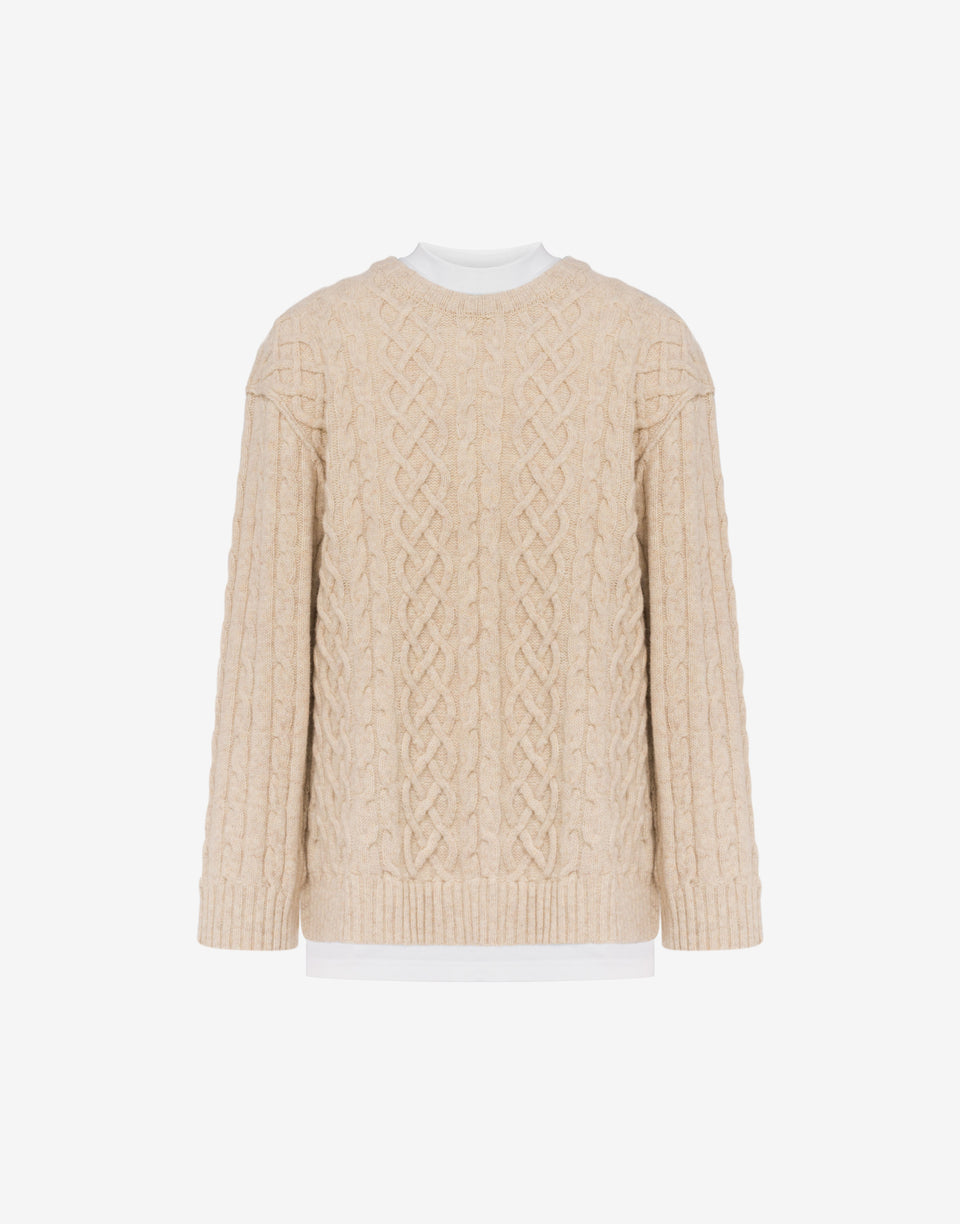 Shetland wool pullover Avorio Moschino 0