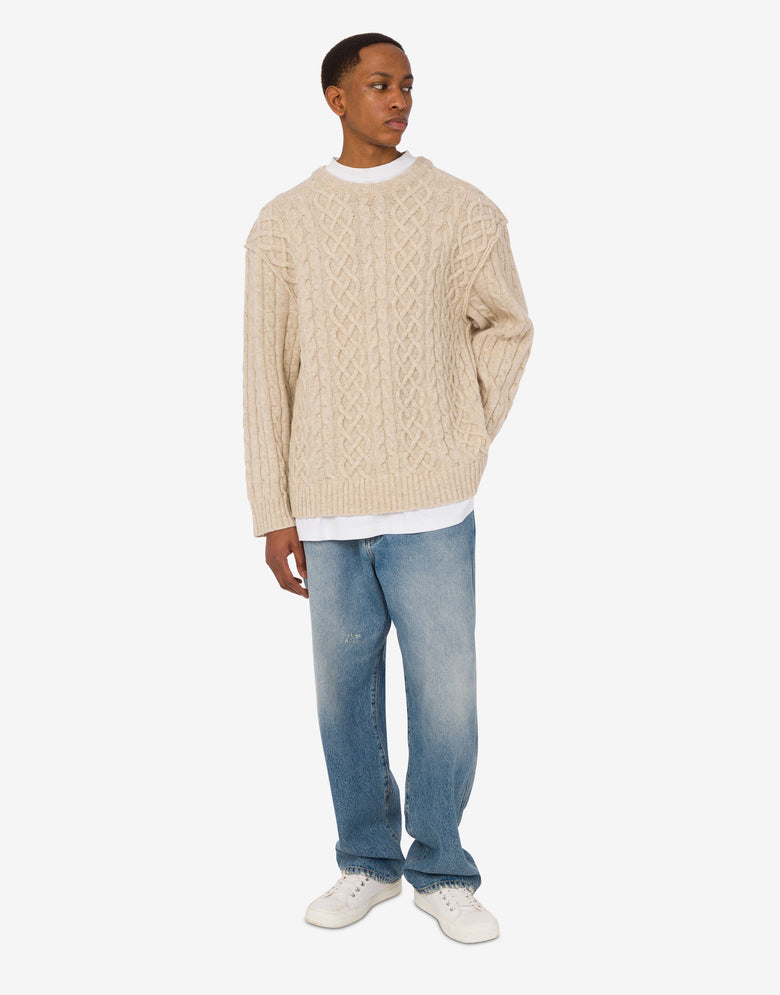 Shetland wool pullover Avorio Moschino 1