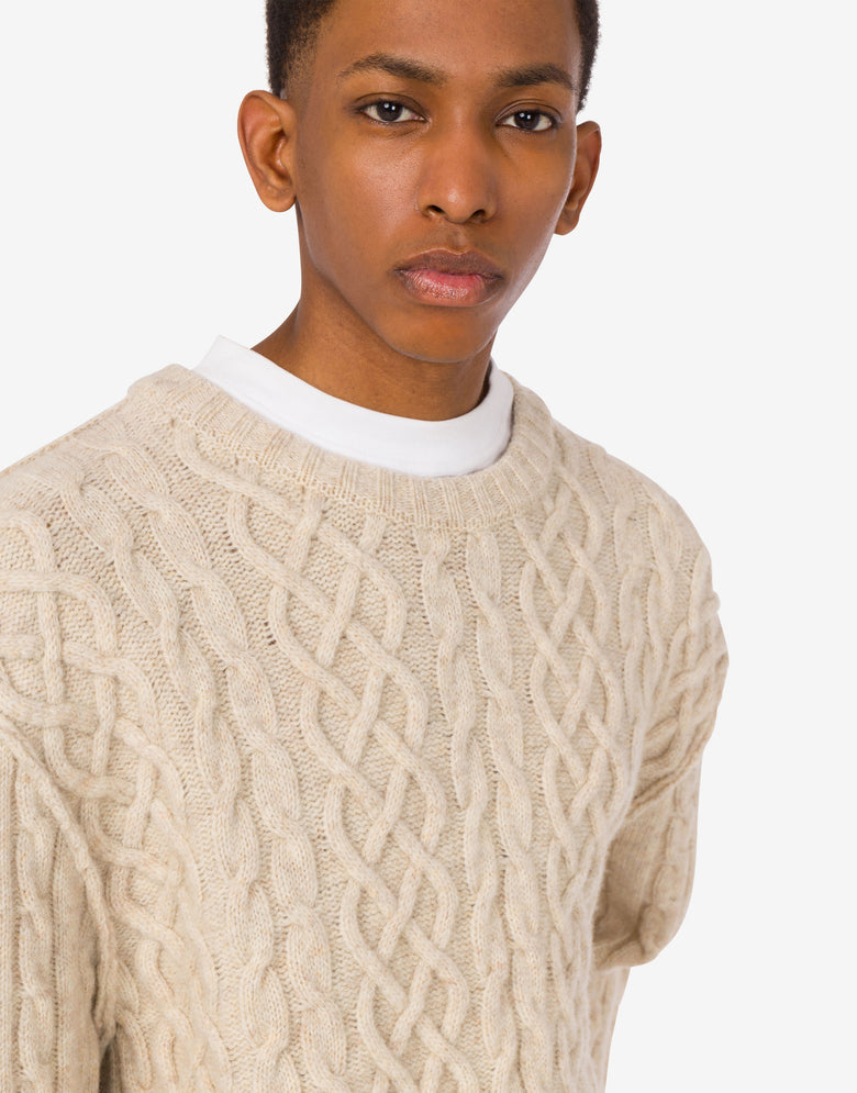 Shetland wool pullover Avorio Moschino 4