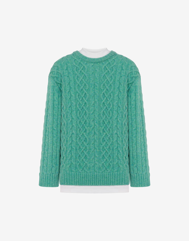 Shetland wool pullover Aquamarine Moschino 0