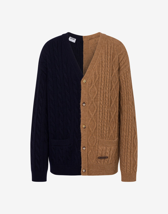 Cárdigan de mezcla de alpaca Marrón claro Moschino 0
