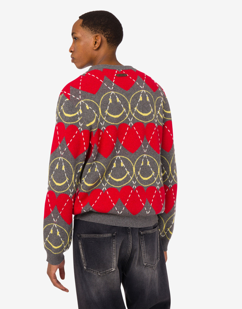 Jersey de mezcla de lana Smiley® Gris Moschino 3