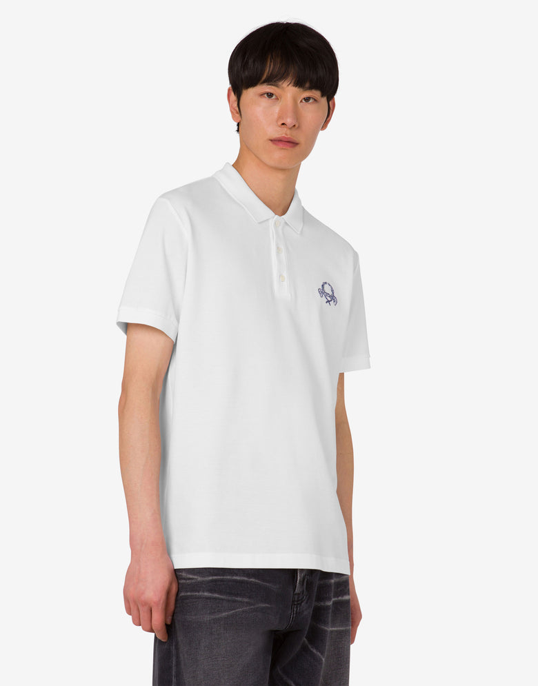 Cotton pique polo shirt Laurel Crown White Moschino 2