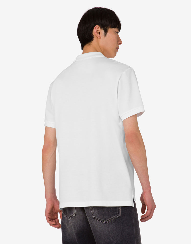 Cotton pique polo shirt Laurel Crown White Moschino 3