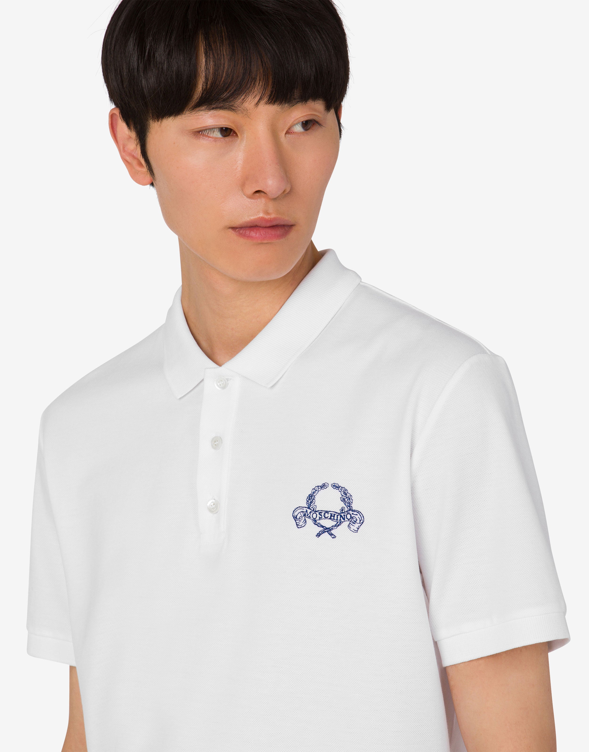 Cotton pique polo shirt Laurel Crown | Moschino