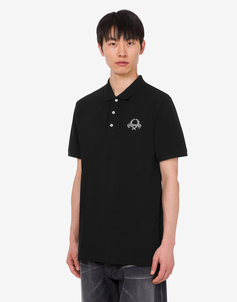 棉质 Piqué Polo 衫Laurel Crown 黑色 Moschino 2