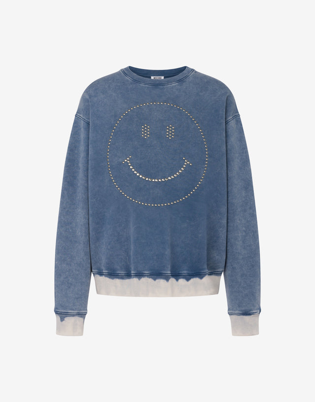 Sudadera de algodón ecológico Smiley® Blue Denim Moschino 0