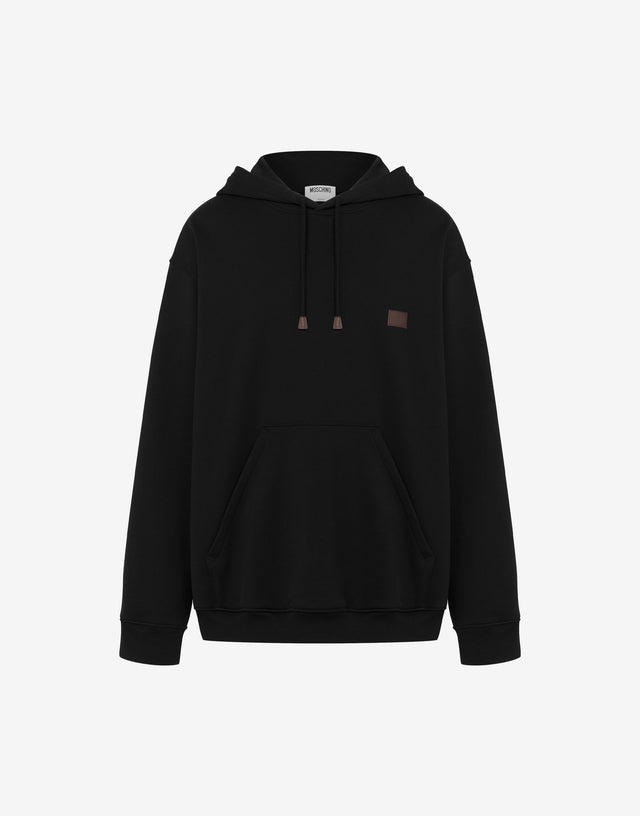 Sudadera con capucha de algodón orgánico Negro Moschino 0