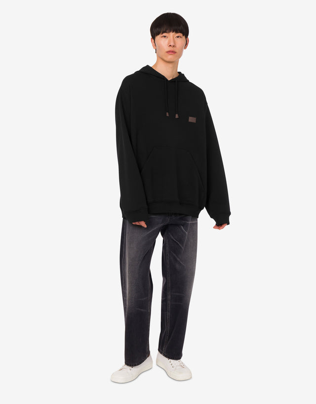 Sudadera con capucha de algodón orgánico Negro Moschino 1