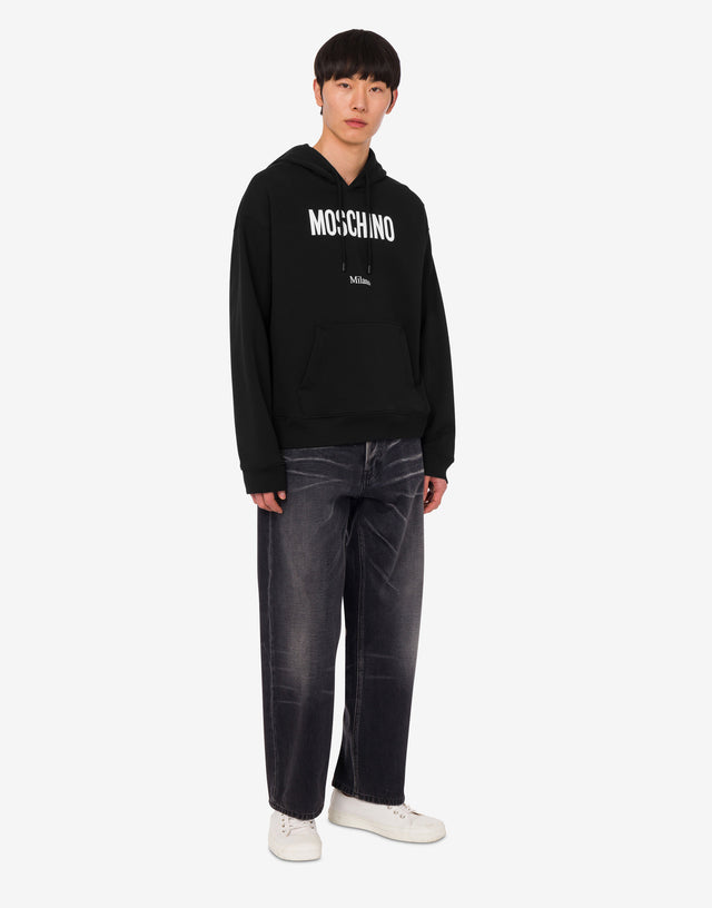 Sudadera estampada de algodón orgánico Negro Moschino 1