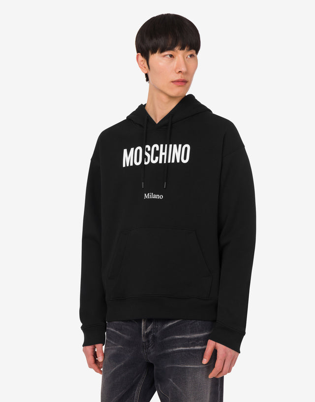 Sudadera estampada de algodón orgánico Negro Moschino 0