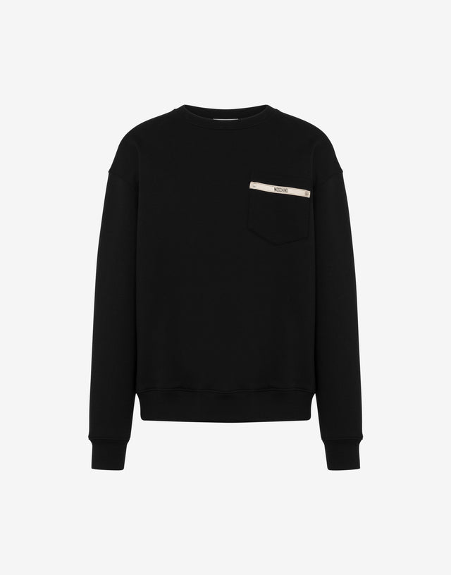 Sudadera de algodón orgánico bordada Negro Moschino 0