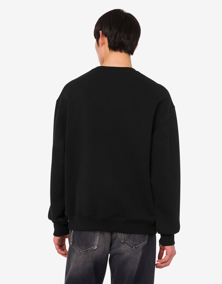 Sudadera de algodón orgánico bordada Negro Moschino 3